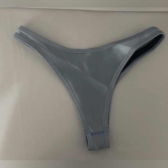 Hoaka NWOT Arizona Electric set metallic steel blue bikini top and bottom S - Picture 8 of 9